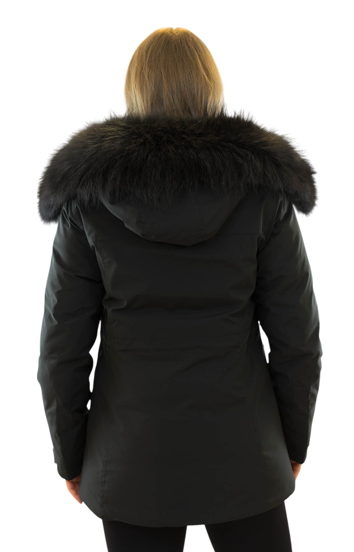 Gefütterte Damenjacke mit Echtpelz Winter