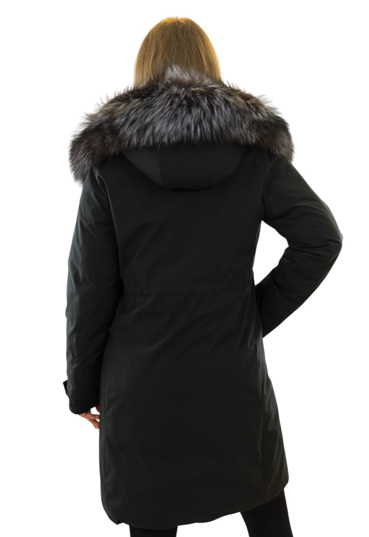 Ragnheidur Damenparka mit Silberfuchs Echtfellkragen