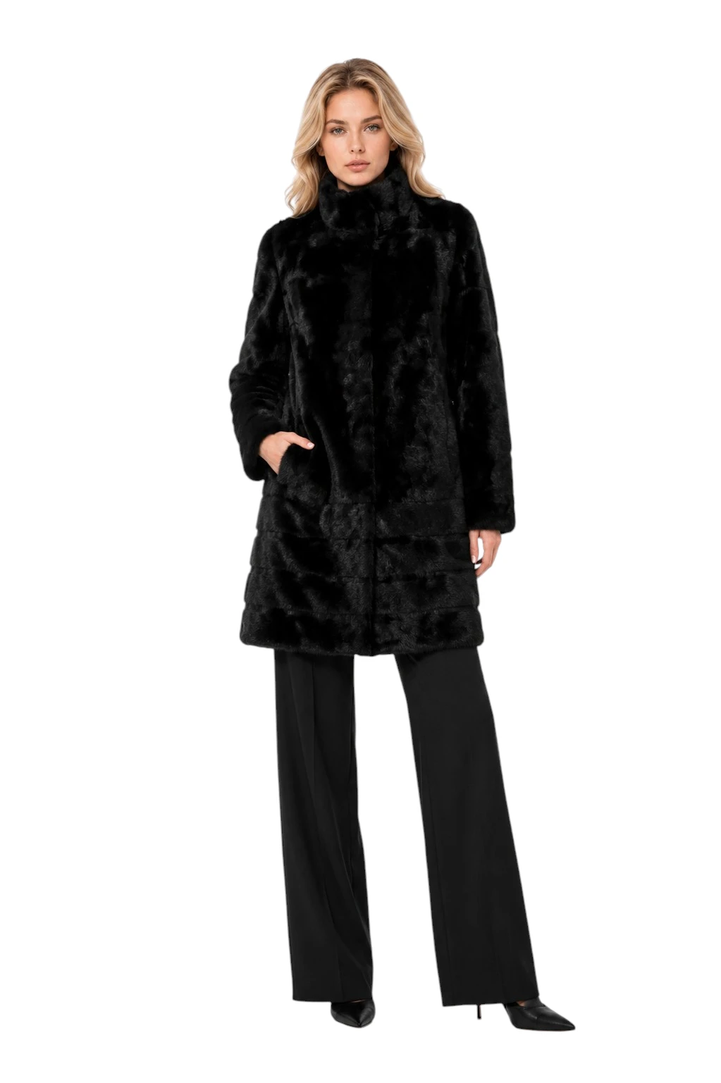 Schwarze Nerzjacke Josefine aus echtem Nerzfell für Damen