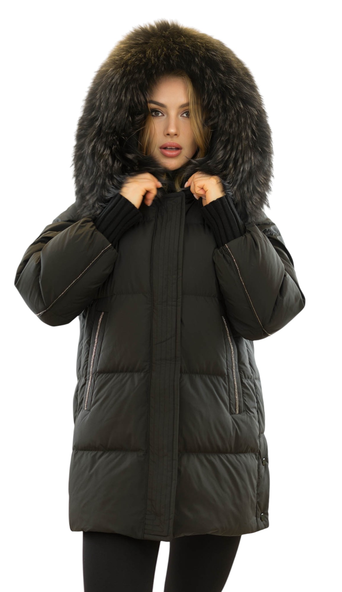 Daunenjacke mit Echtfellkragen Finnraccoon Damen