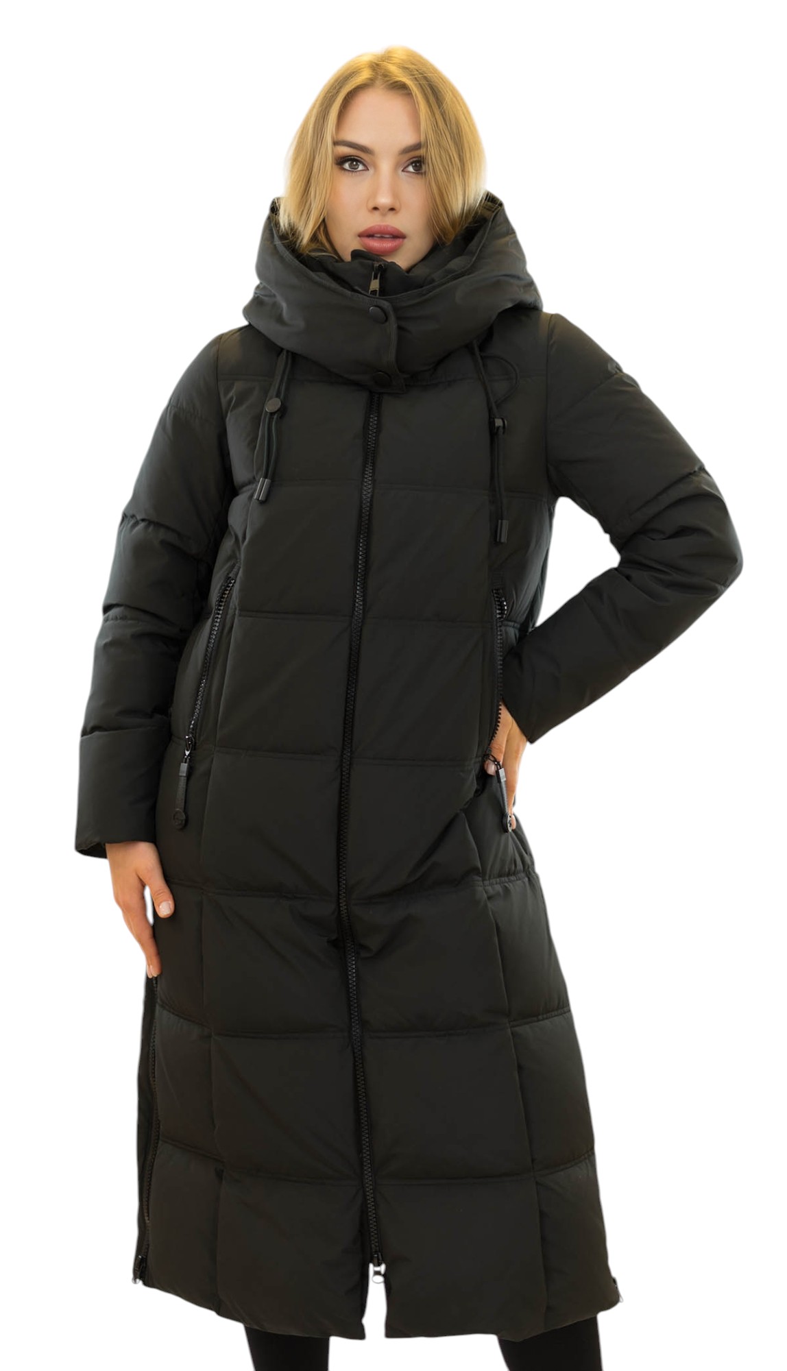 Langer Wintermantel Damenmantel mit durchgehendem Thermofutter