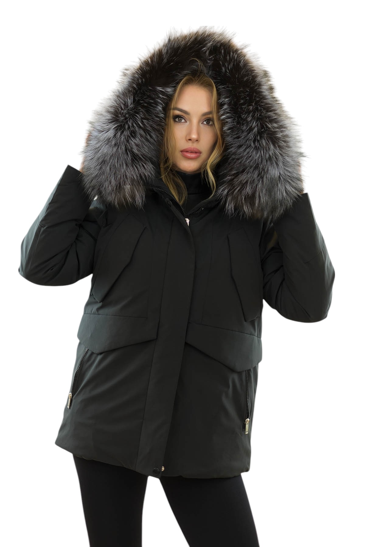 Pelzchen Parka für Damen mit Naturfell