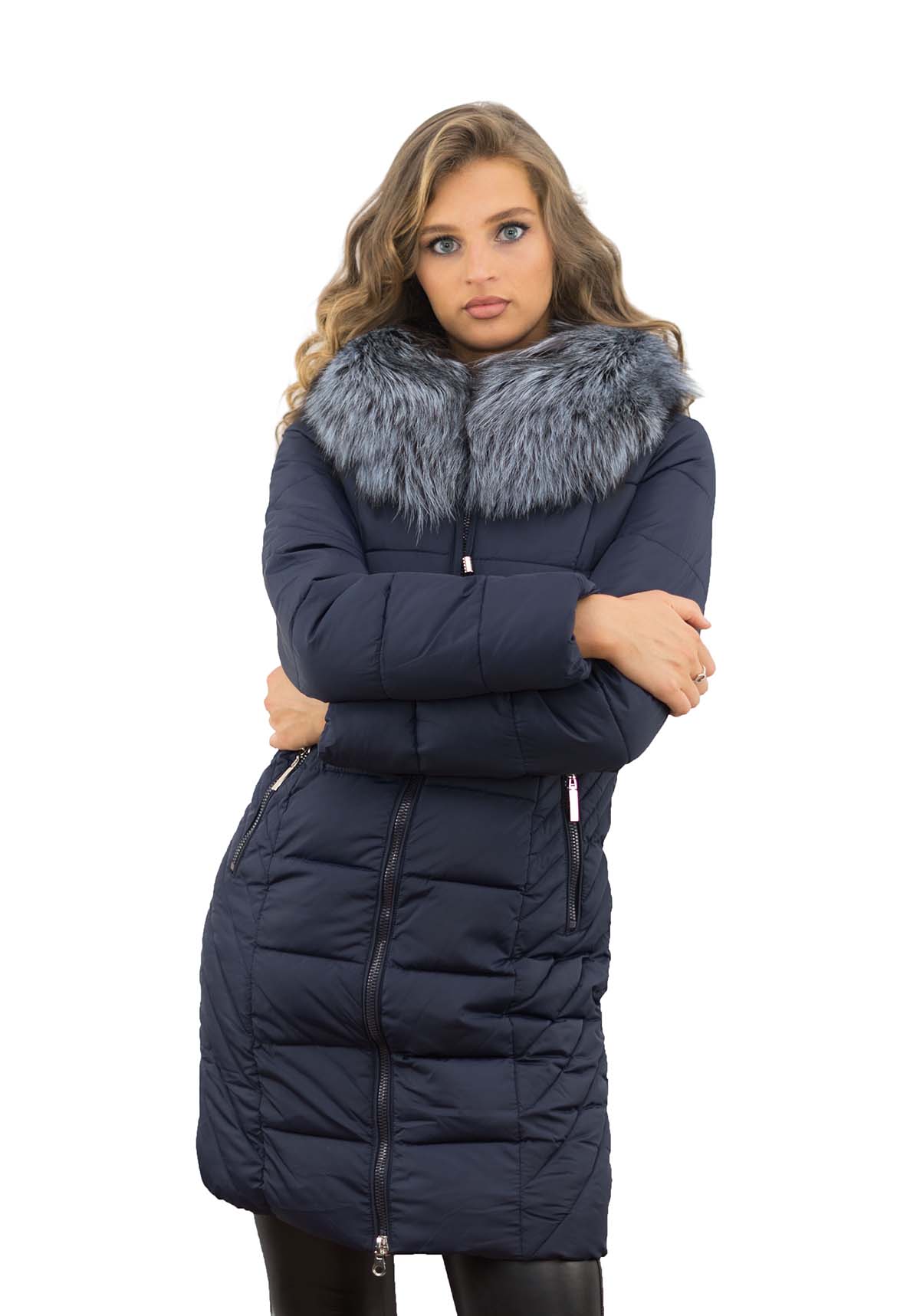 Damenmantel stylisch outdoor Jacke mit Echtpelz