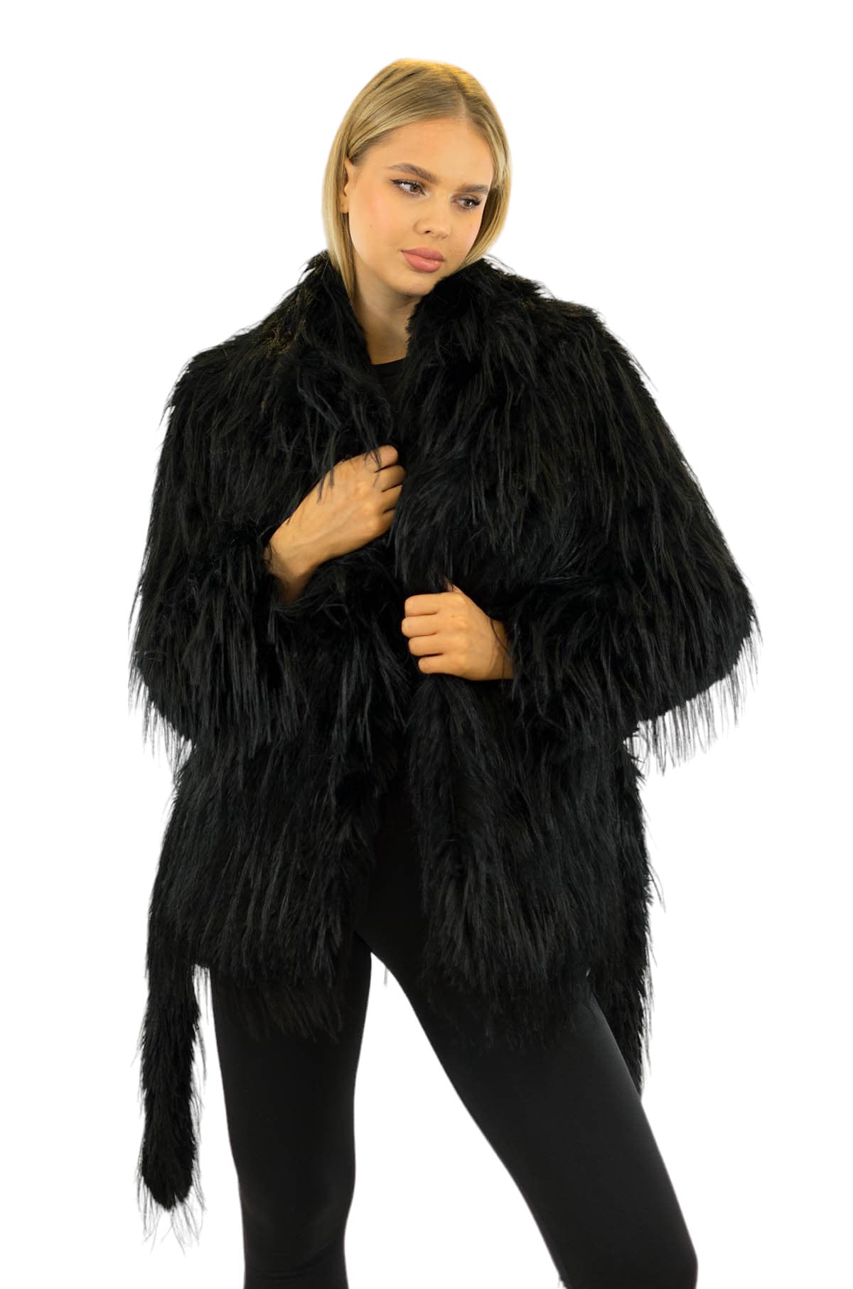 Fake Fur Jacke Webpelz Fauxfur Pelzjacke