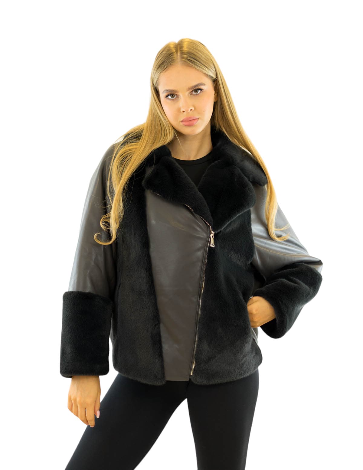 eco faux fur kunstlederjacke eco  lederjacke outfit