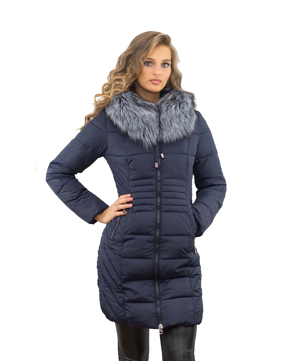 Winterparka mit Fellbesatz Silberfuchs echter Hingucker