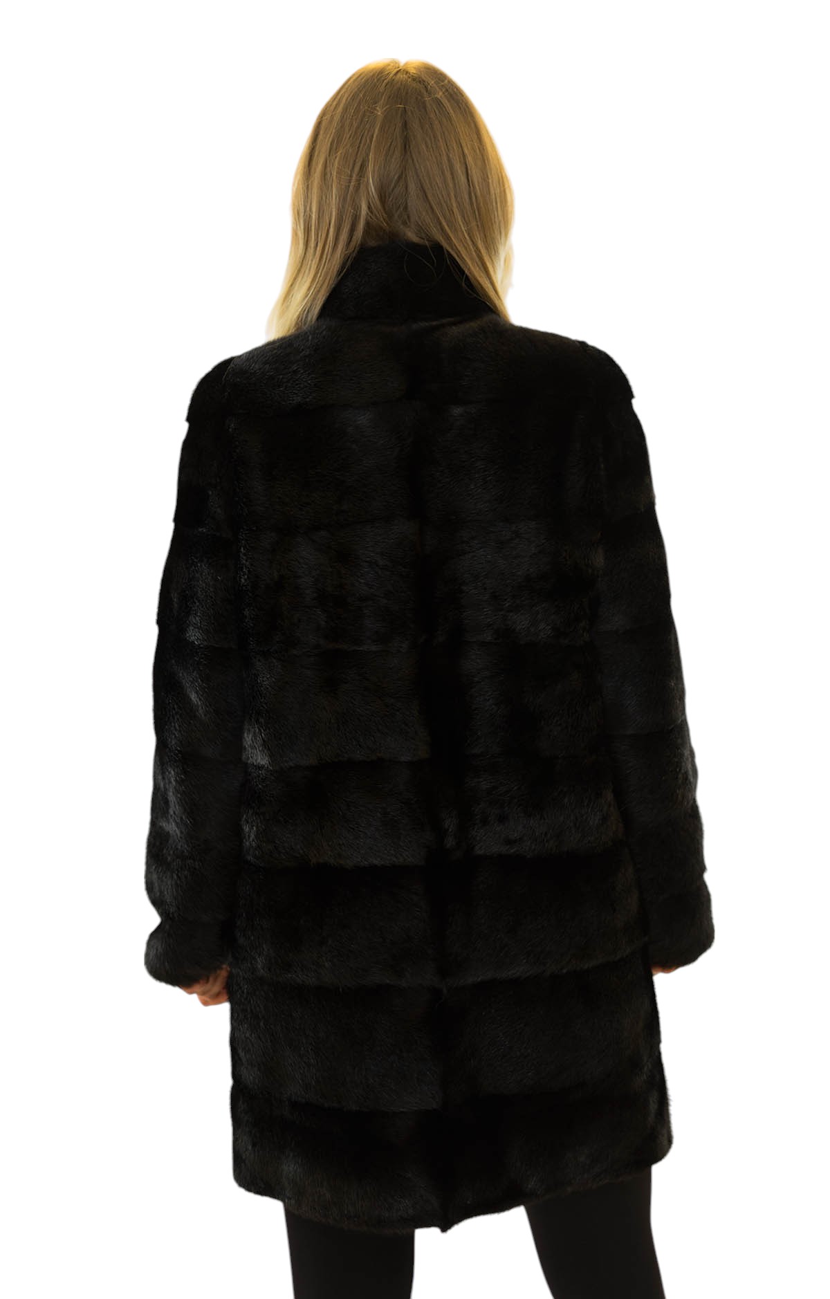 Schwarzer Nerzmantel elegant & variabel