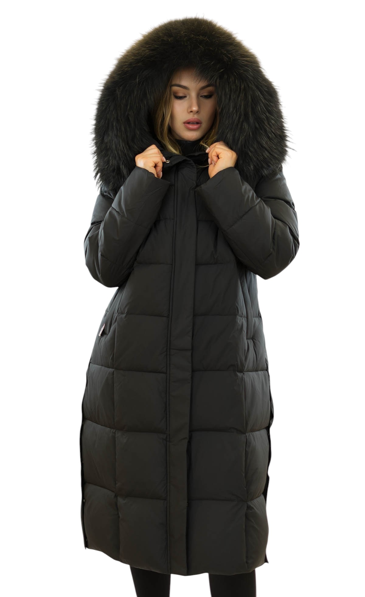Gunnhildur Parka mit Echtpelzkragen aus Naturfell