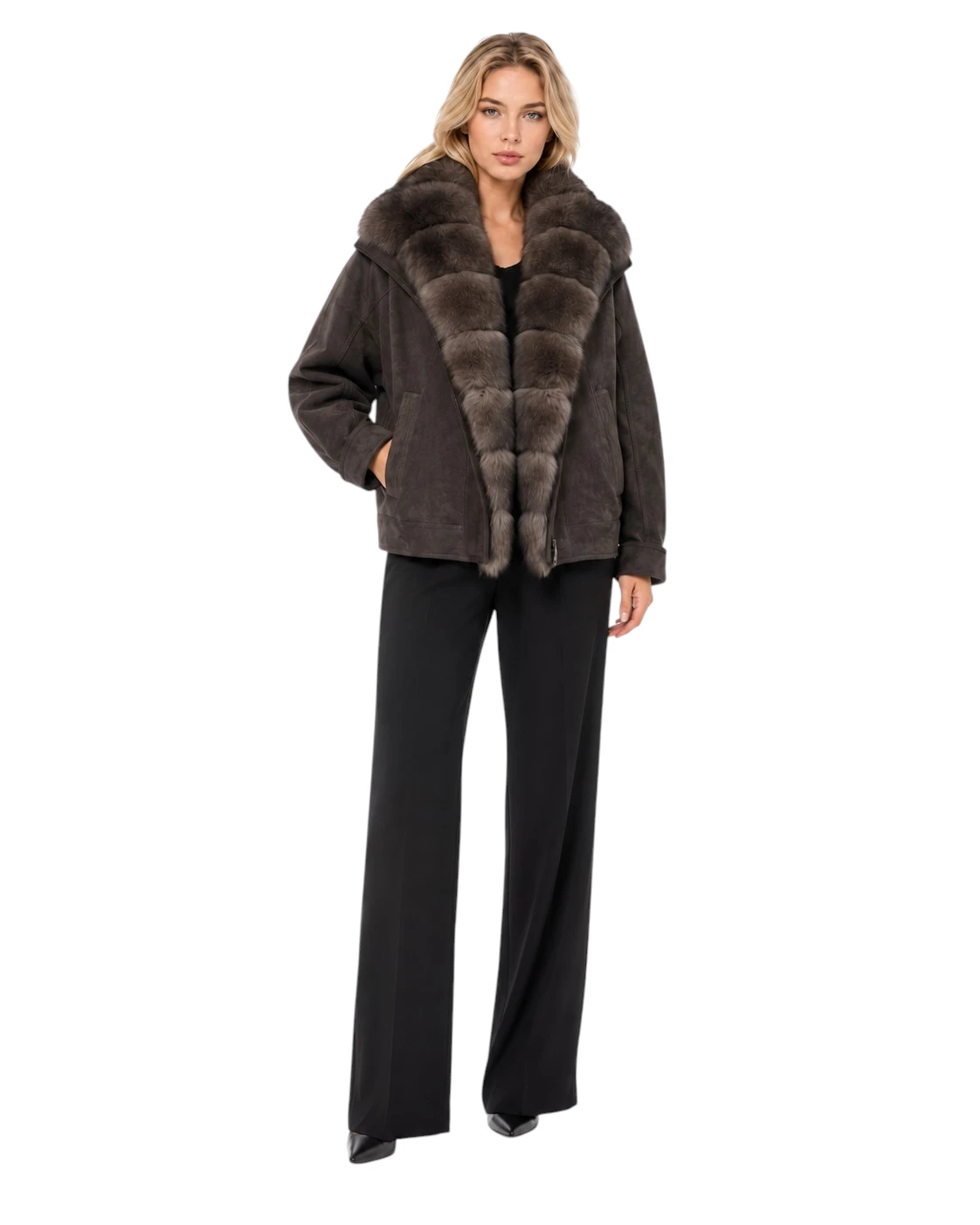 Damen Daunenparka Isabella mit Fuchsfell an der Kapuze