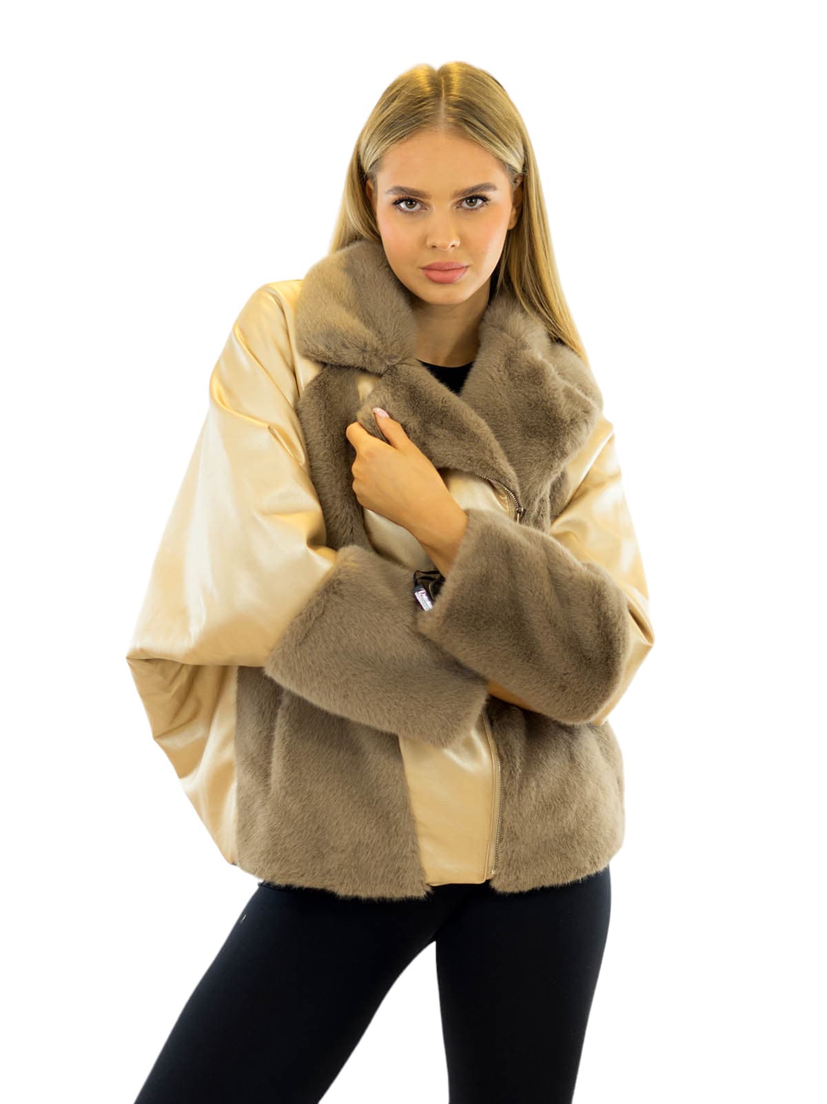 faux lederjacke winterjacke kunstlederjacke trend lederlook faux fur
