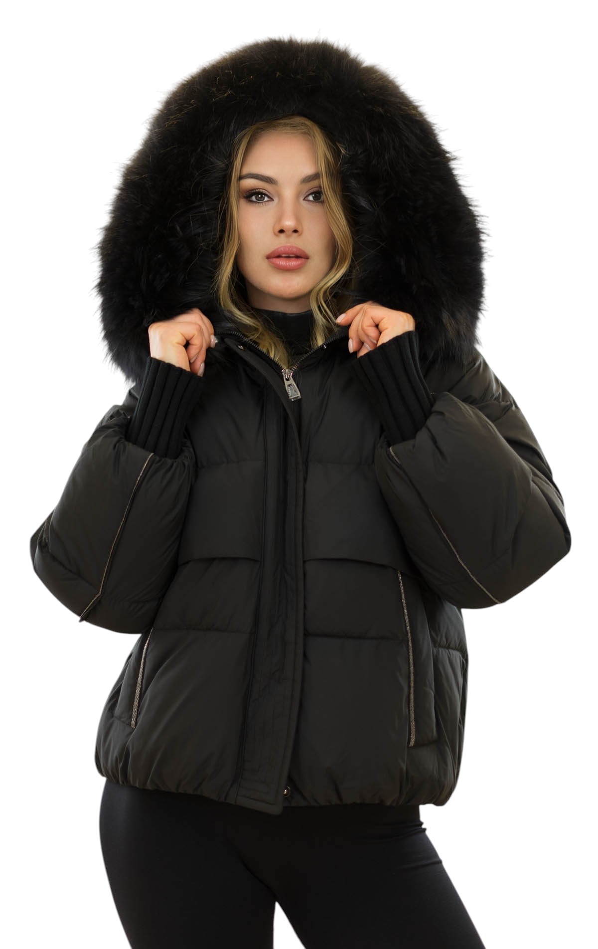 Damen Bomberjacke mit Echtpelz Lili warm gefüttert