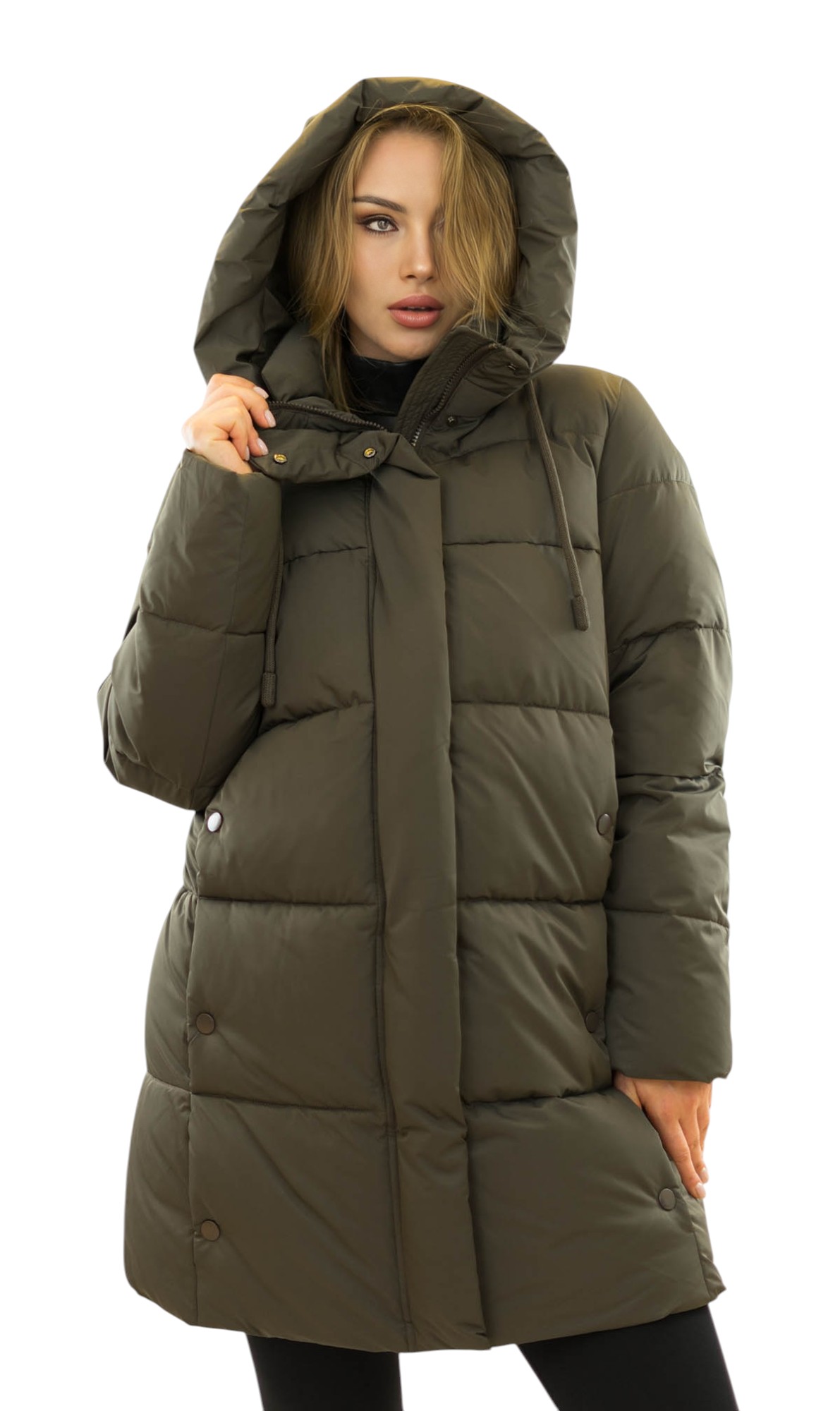 Warme Winterjacke Steppjacke Damenjacke in Braun