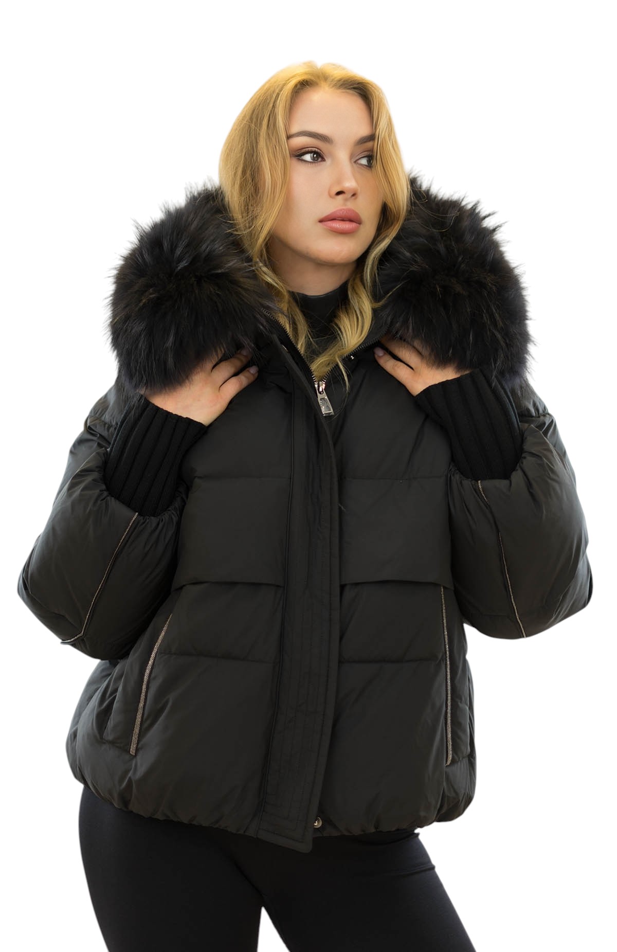Winterjacke mit Pelzkragen Bomberjack