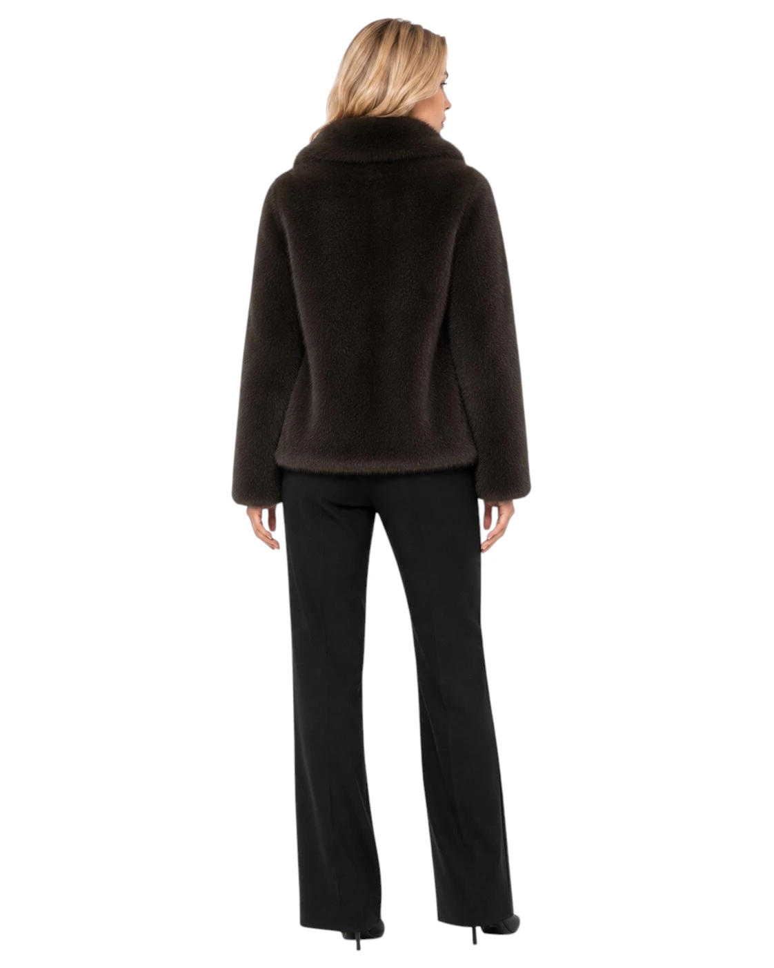 Damen Wendejacke Beate mit glatter Lederoptik und Kunstfellseite