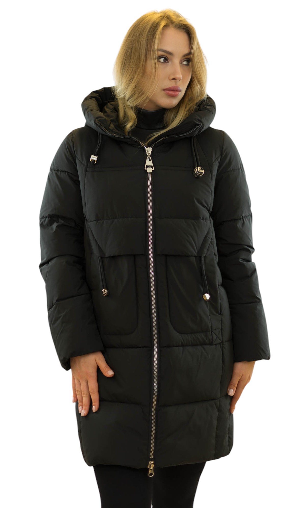 Klassischer Steppmantel Mira für Damen in Schwarz