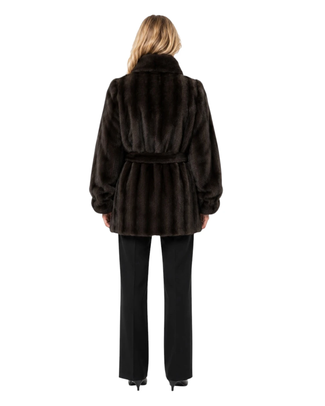 Faux Fur Jacke Charlotte in brauner Nerzoptik für Damen