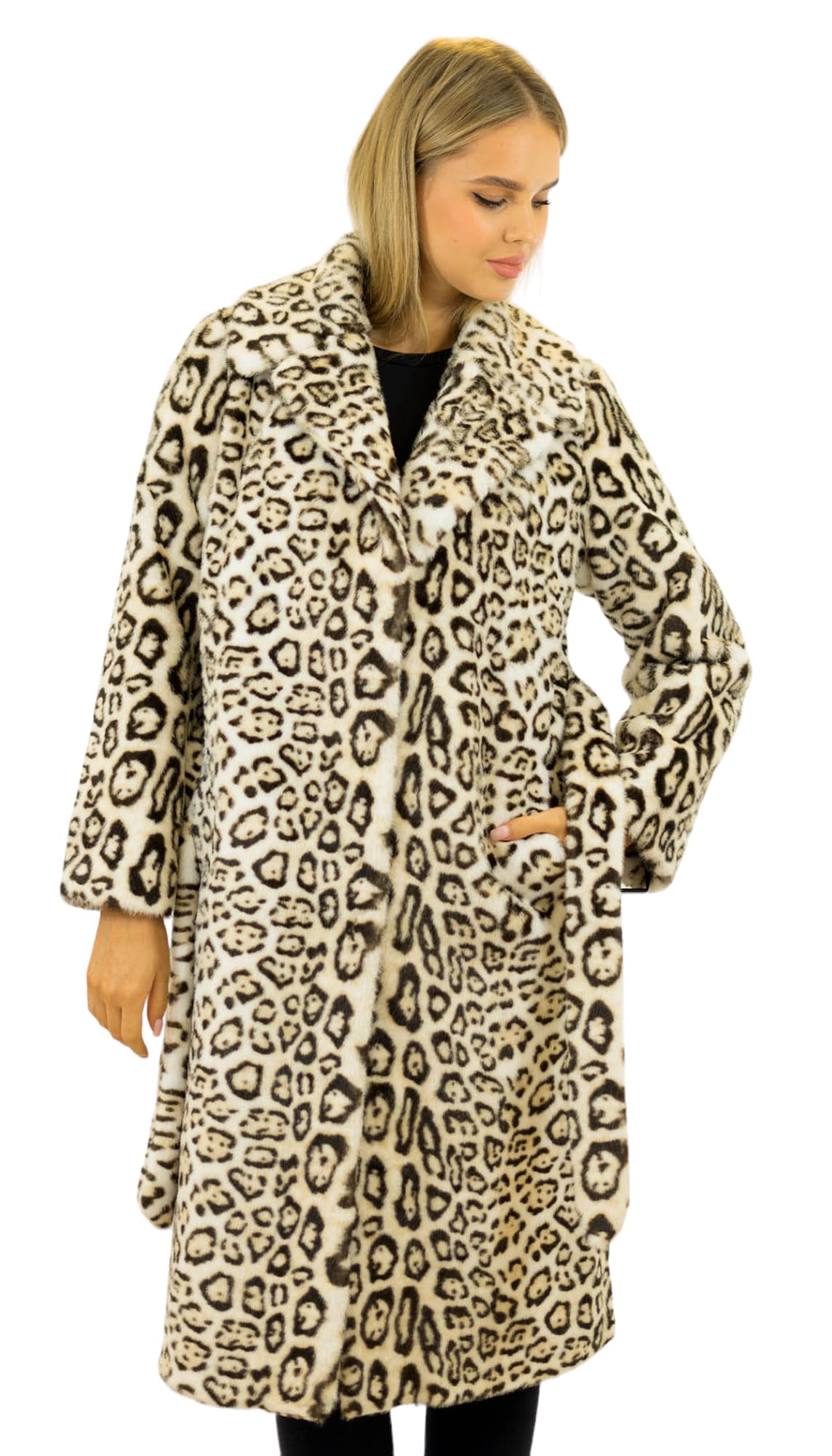 Pelzmantel Leomuster Leomantel Leopard Print Vintage Coat
