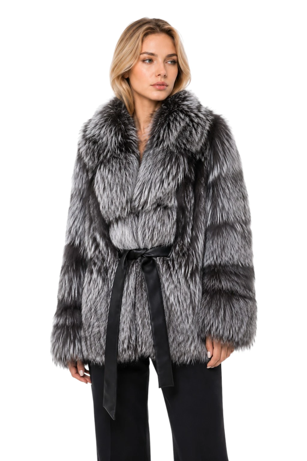 amen Silberfuchsjacke Skadi aus echtem Silberfuchsfell