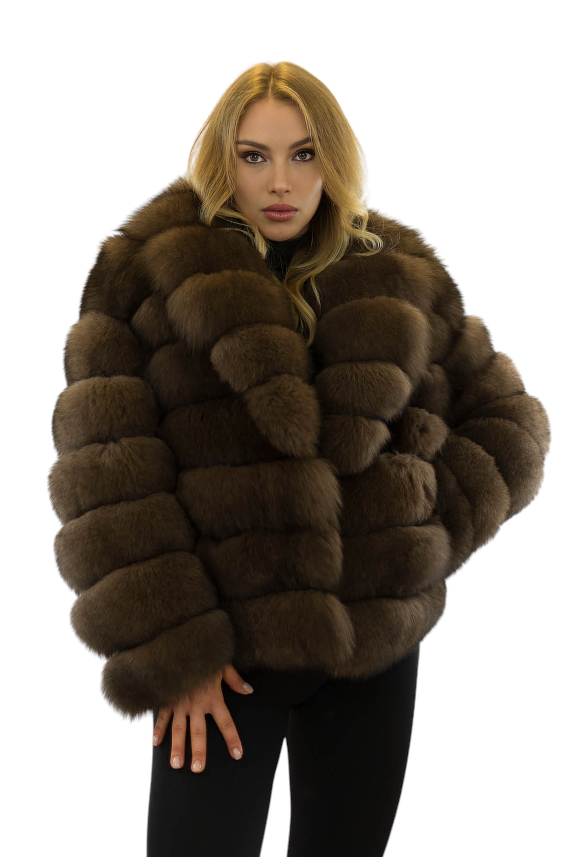 Damen-Pelzjacke aus Fuchs Echtpelz Echtfell