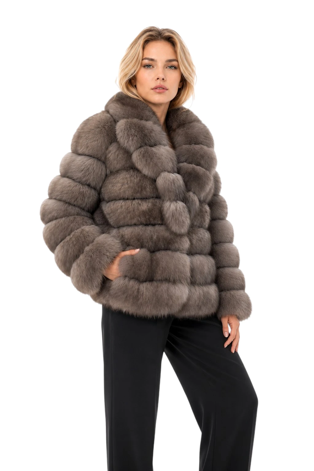 Kurze Echtfelljacke Liv aus Fuchs
