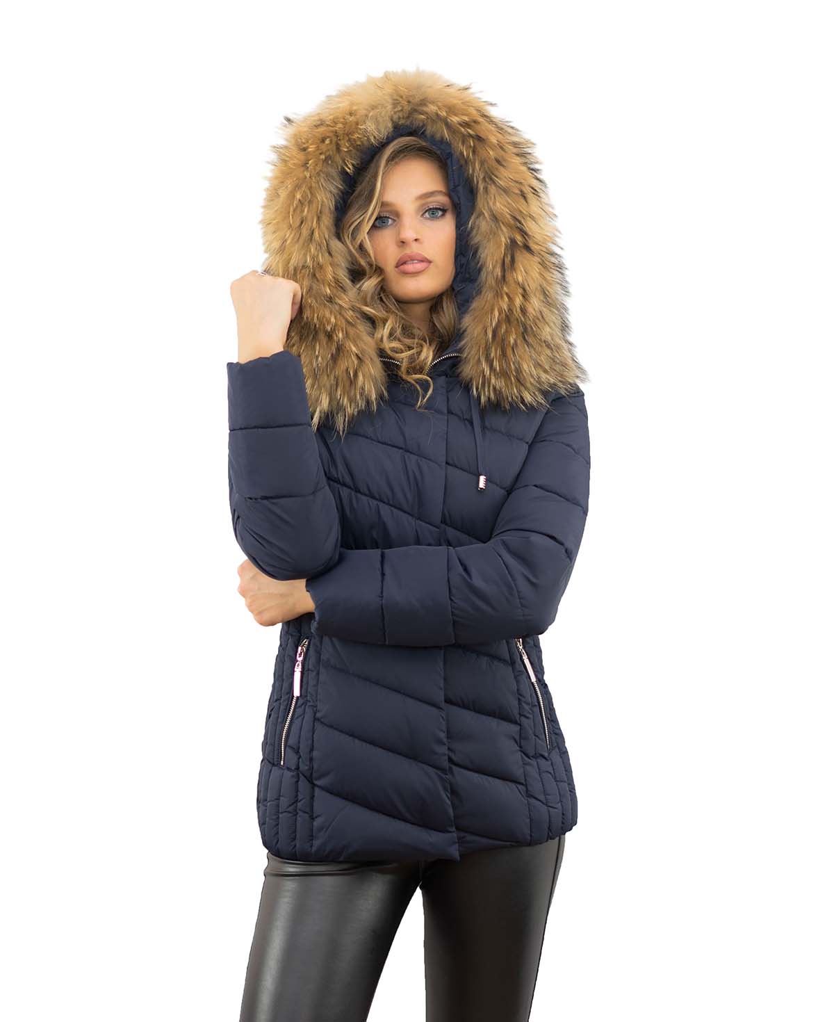 Winterjacke mit Fellkapuze Finnraccoon stylish und warm
