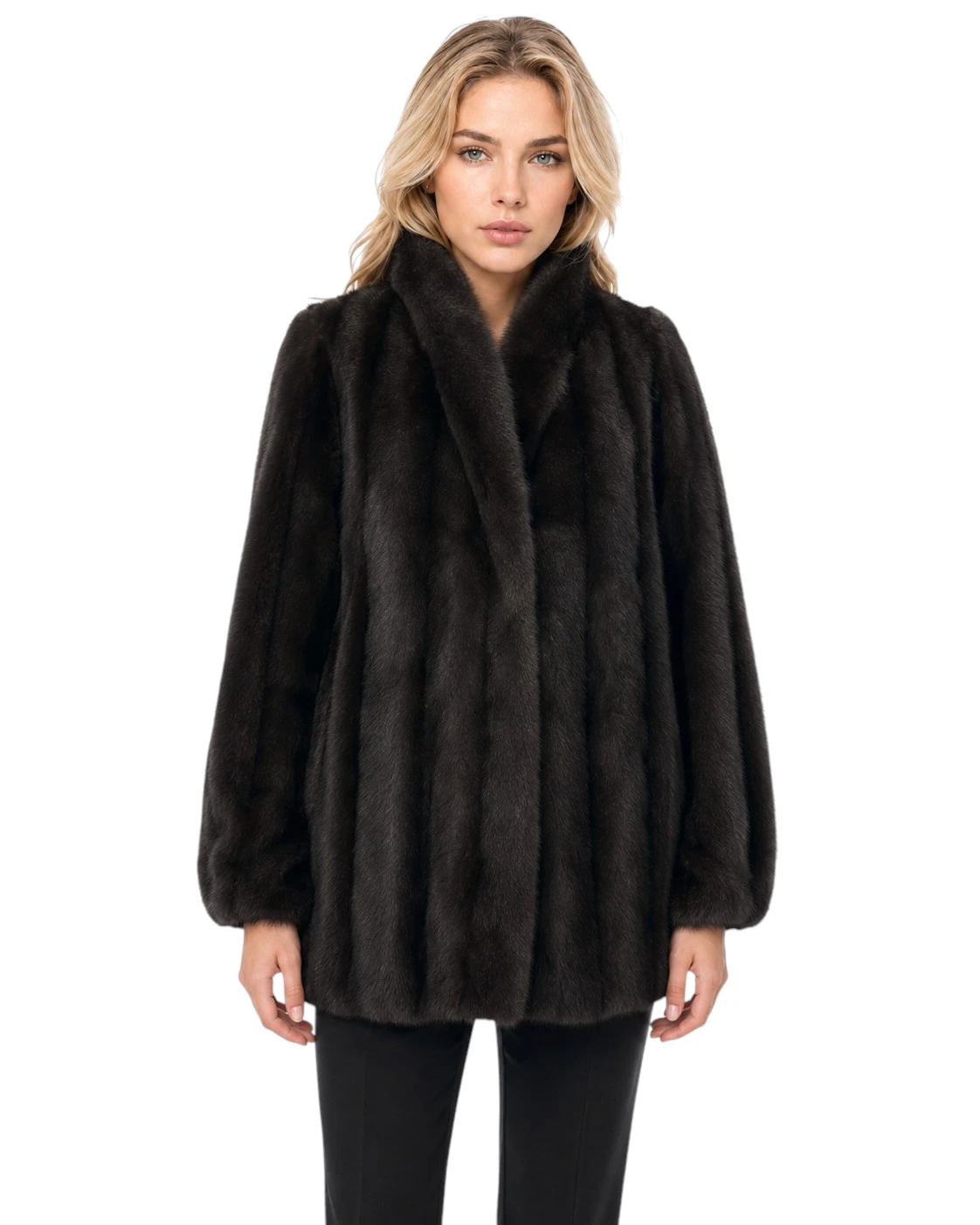 Braune Damen Kunstfelljacke Elva aus weichem Faux Fur