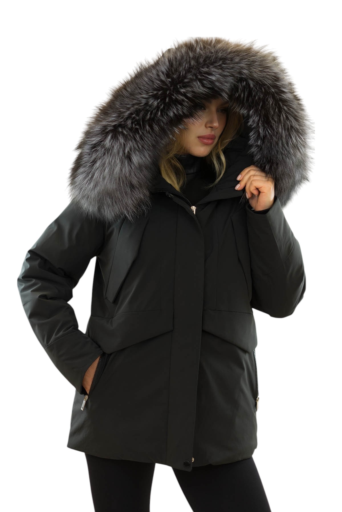 Damen Winterjacke mit Echtfell
