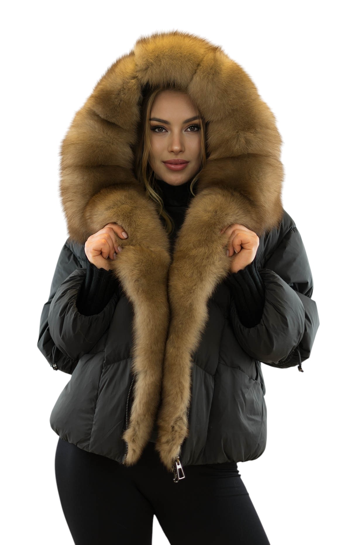 Damen Daunenjacke mit Echtpelz