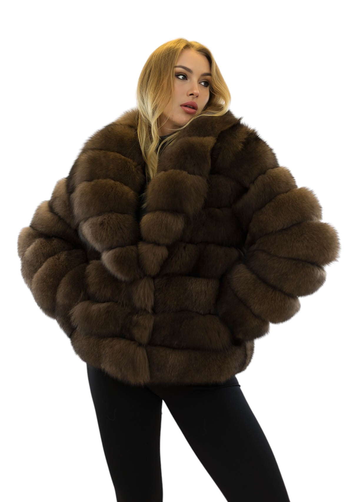 Echtfelljacke in braun Pelzjacke Fuchs