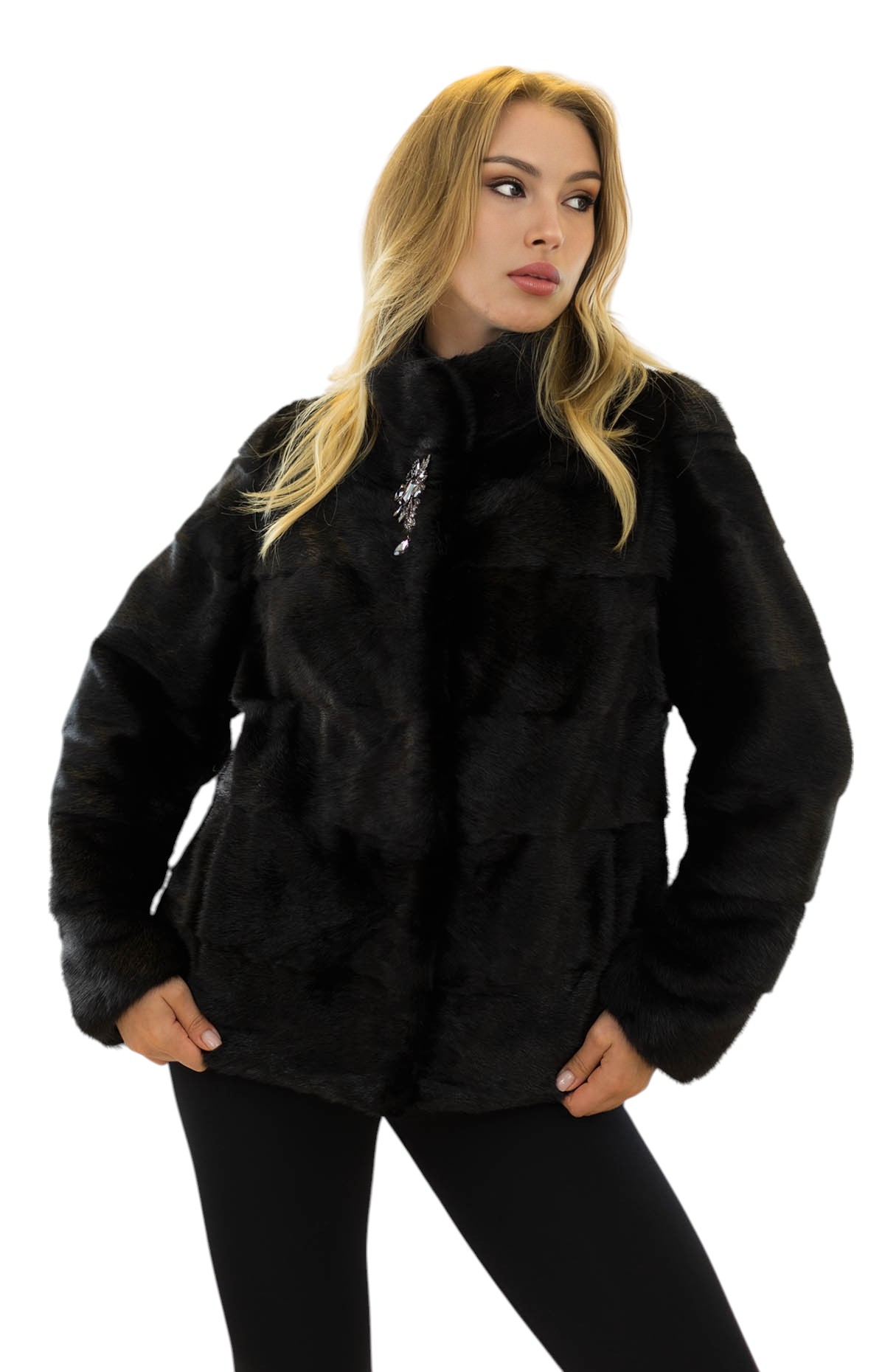Lia Nerzjacke in kurzer Variante aus Echtfell