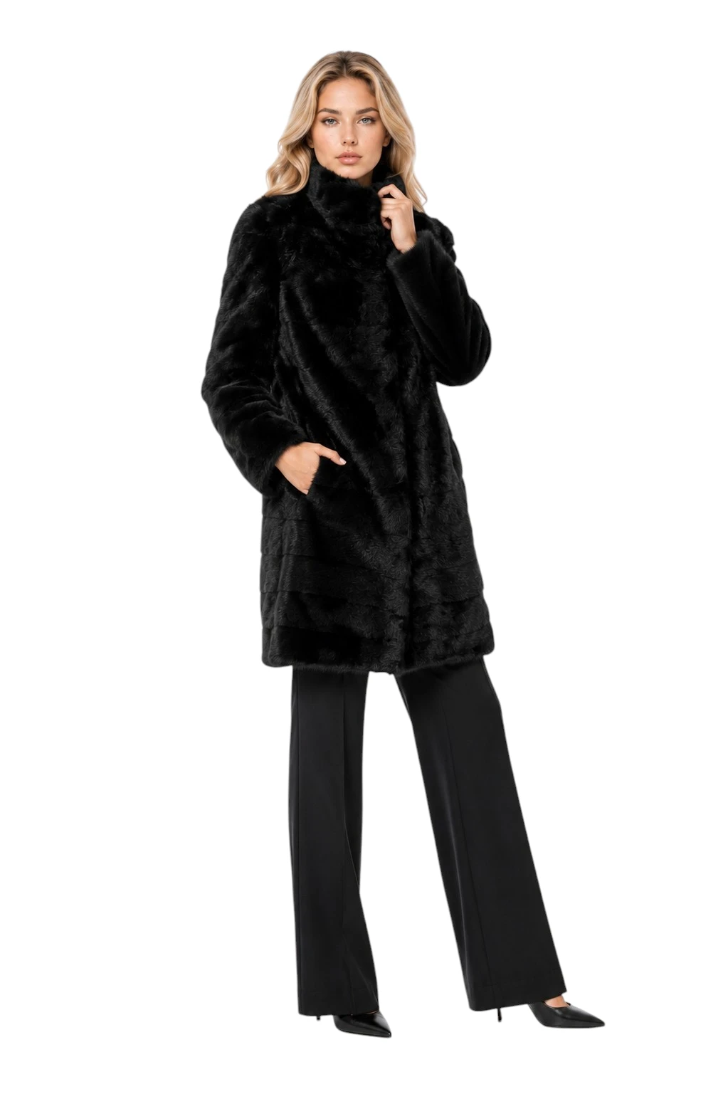 Schwarze Nerzjacke Josefine aus echtem Nerzfell für Damen