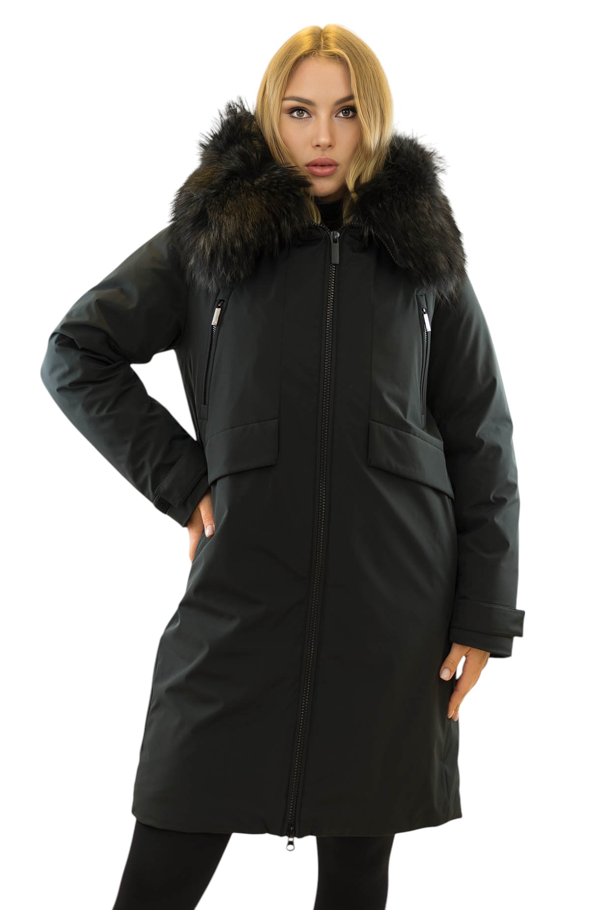 Damenparka mit Echtpelzkragen Finnraccoon