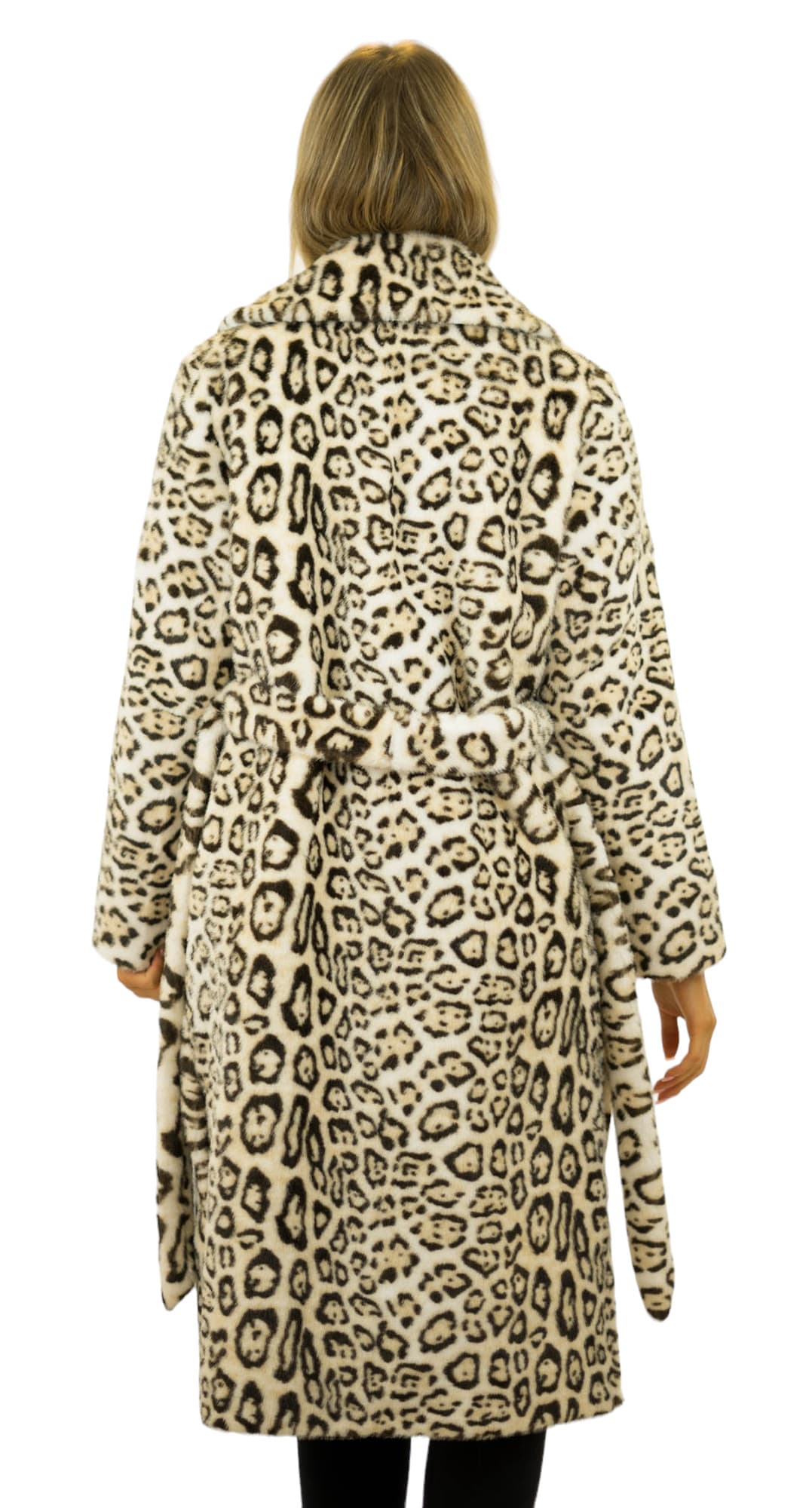 Long Coat Leopard Animal Print Fake Fur Faux Fur Vintage Coat
