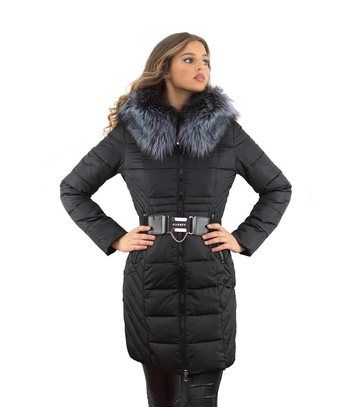 Winterjacke Lora von Pelzchen Mode Silberfuchs Pelzkragen