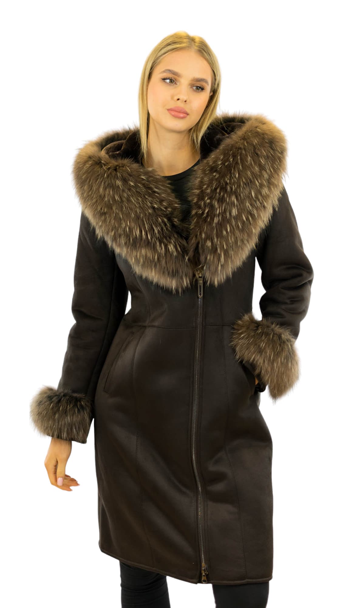 Winterparka mit Echtpelz Kragen
