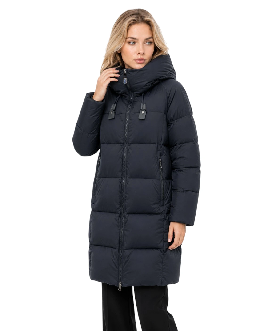 Leichte blaue Damen Winterjacke Lina in klassischer Steppoptik
