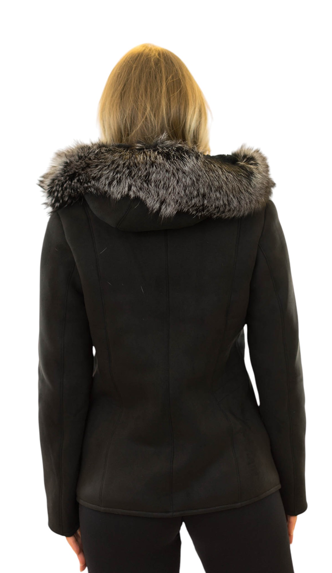 Gefütterte Damenjacke mit Echtfellkragen für kalte Tage