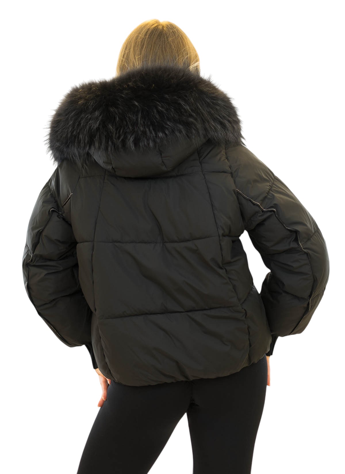 Kurzjacke mit Finnraccoon Echtfell für Damen