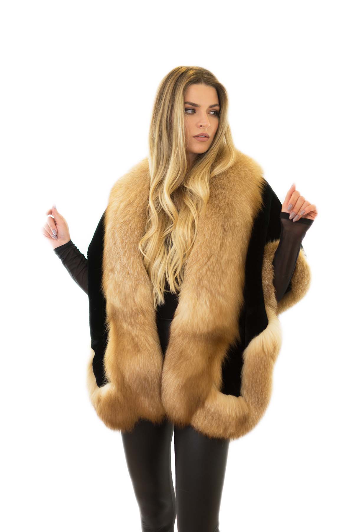 Echtfell Umhang Echtfell Stola Pelz Stola Pelz Umhang Pelzumhang Pelzboa ootd