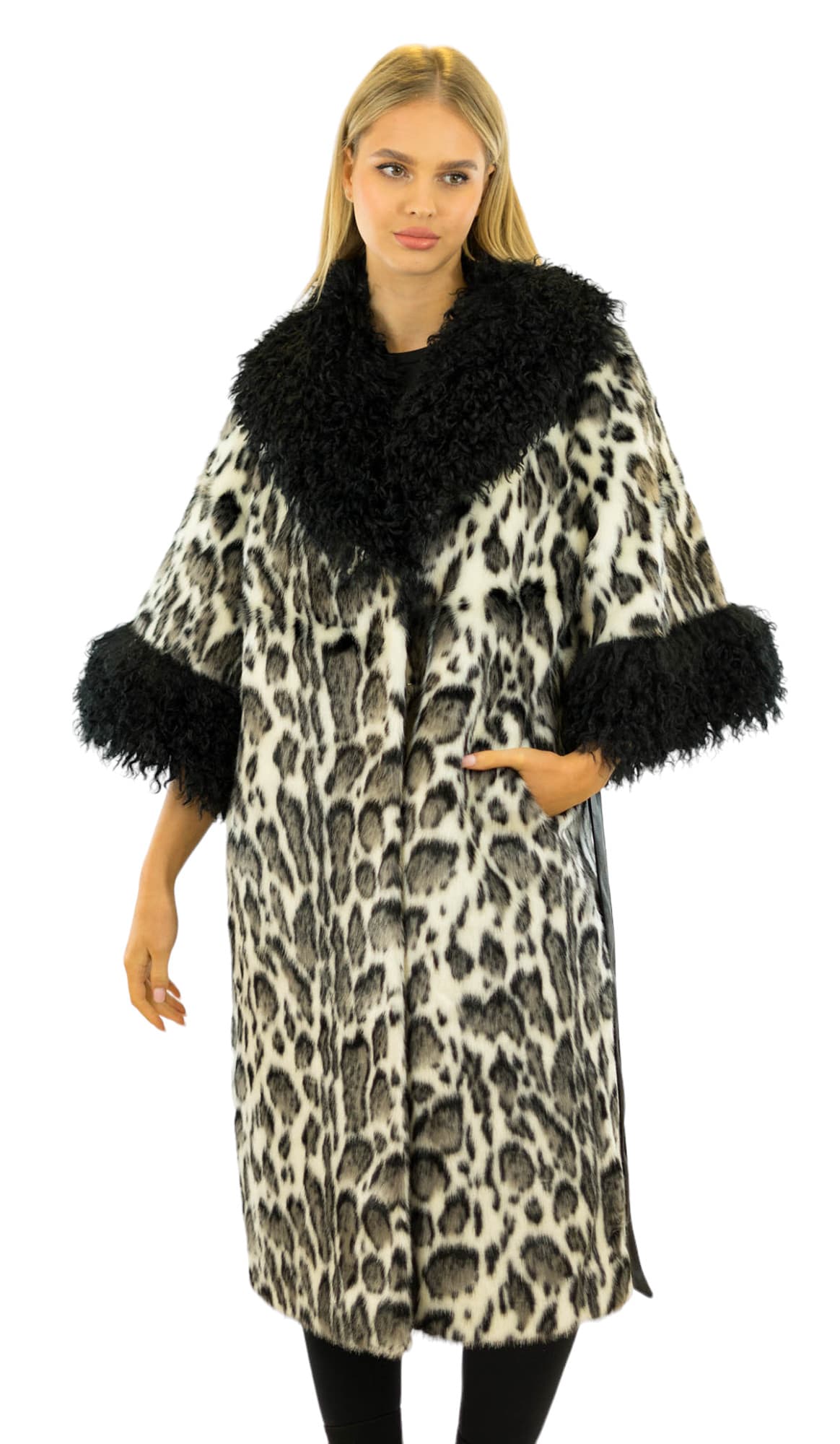 Lange Leoparden Kunstpelz Mantel Fake Fur Coat Mobwife Aesthetic