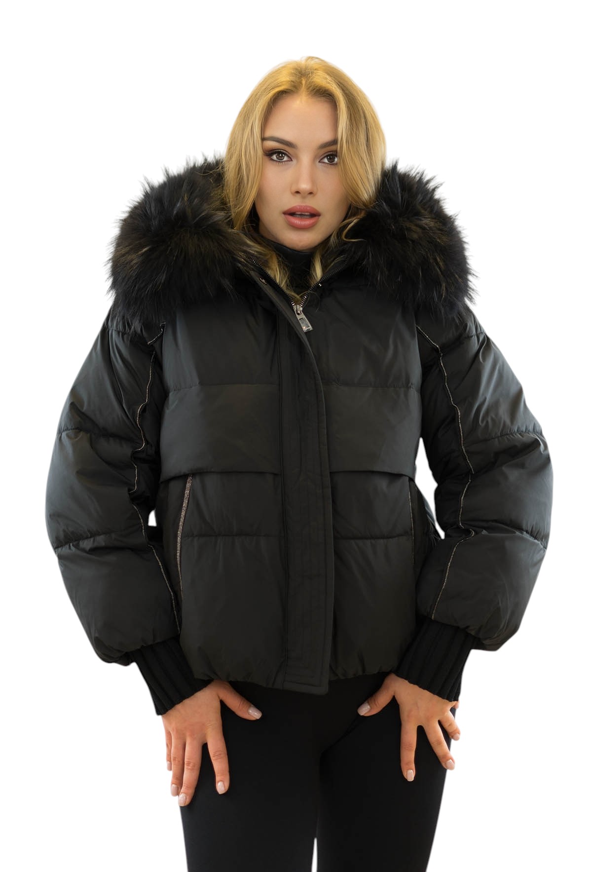 Modell Lili kurze Damenjacke mit Pelzkragen