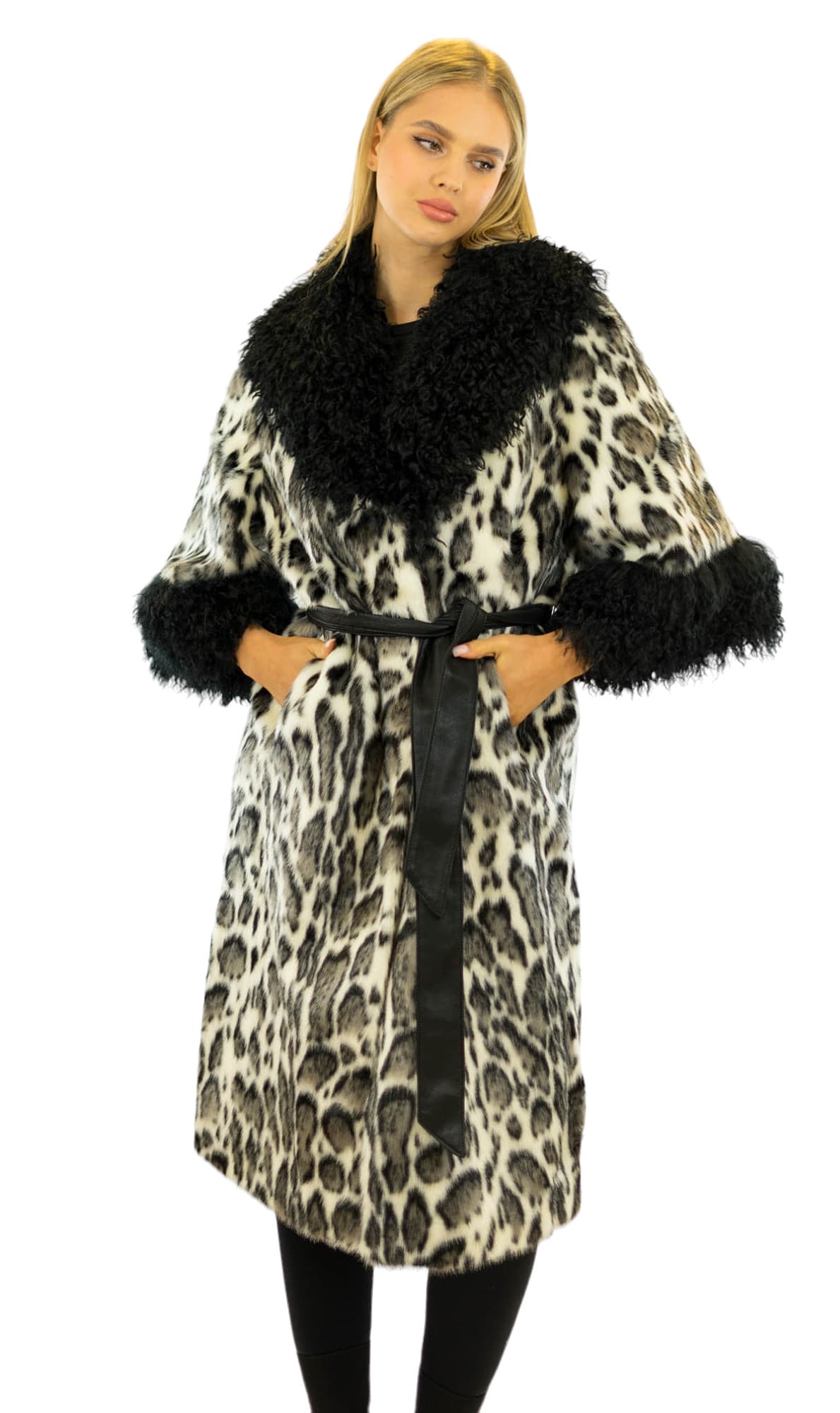 Webpelzmantel Webpelz Kunstfellmantel Faux Fur Coat Animal Print