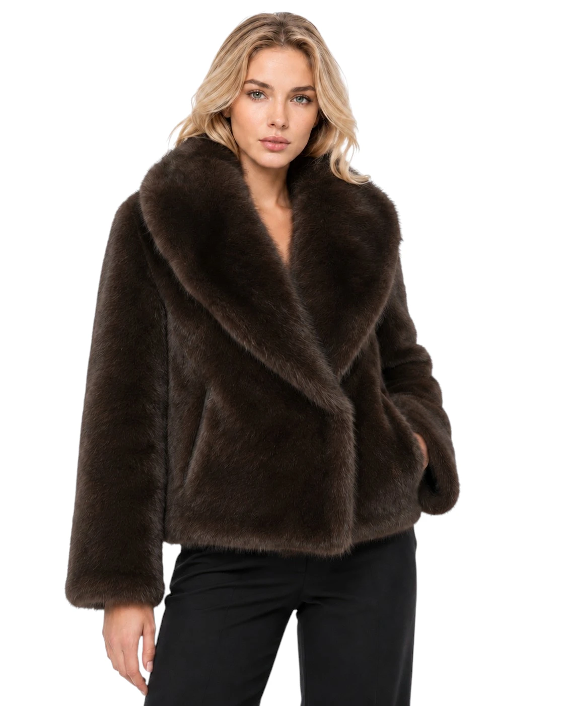 Kurze Wendejacke Beate für Damen mit weicher Lammfelloptik