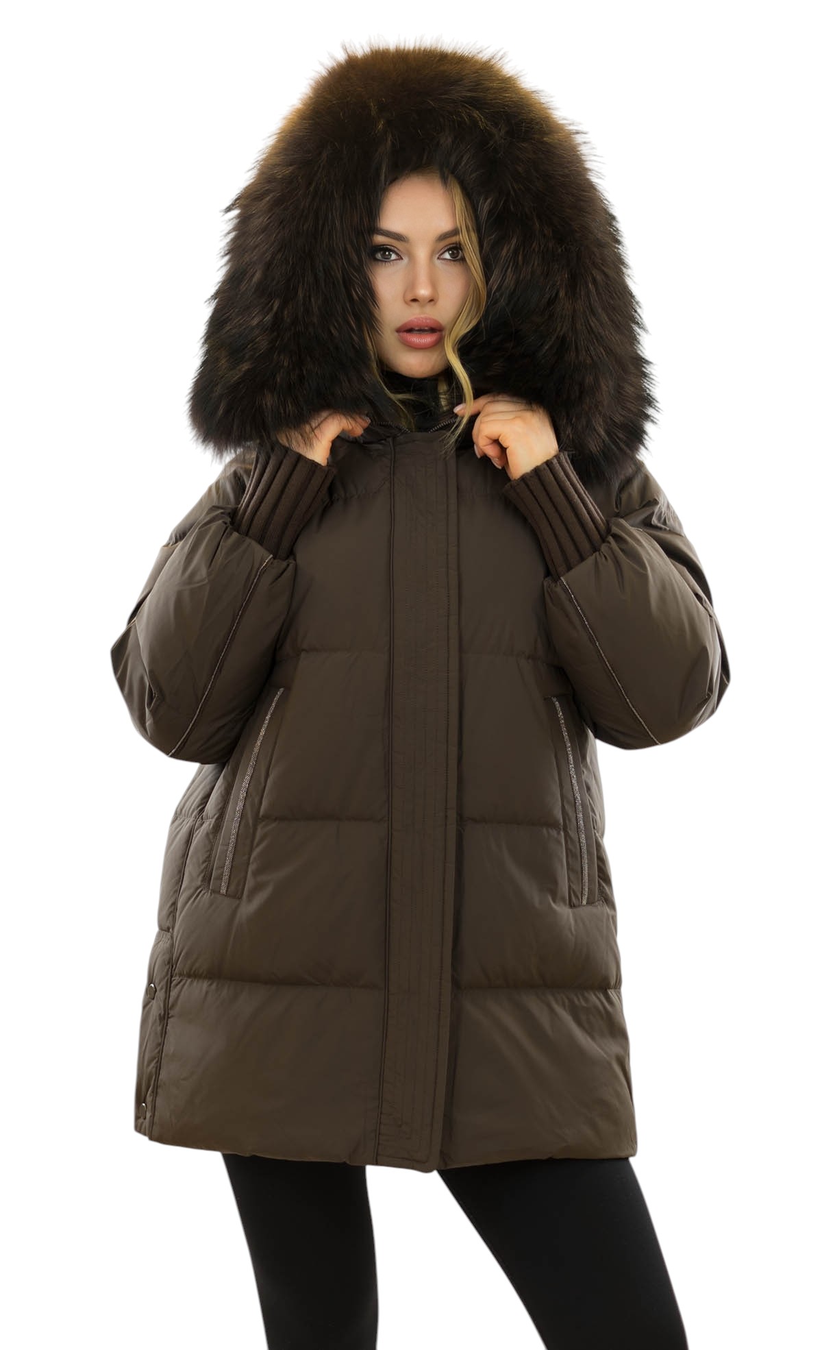 Mara Daunenjacke mit Echtpelz warm gefüttert