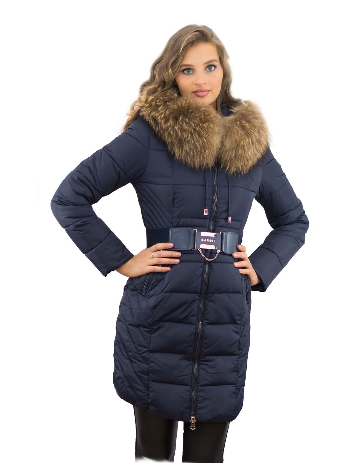 Parka mit xxlpelzkragen aus Silberfuchs