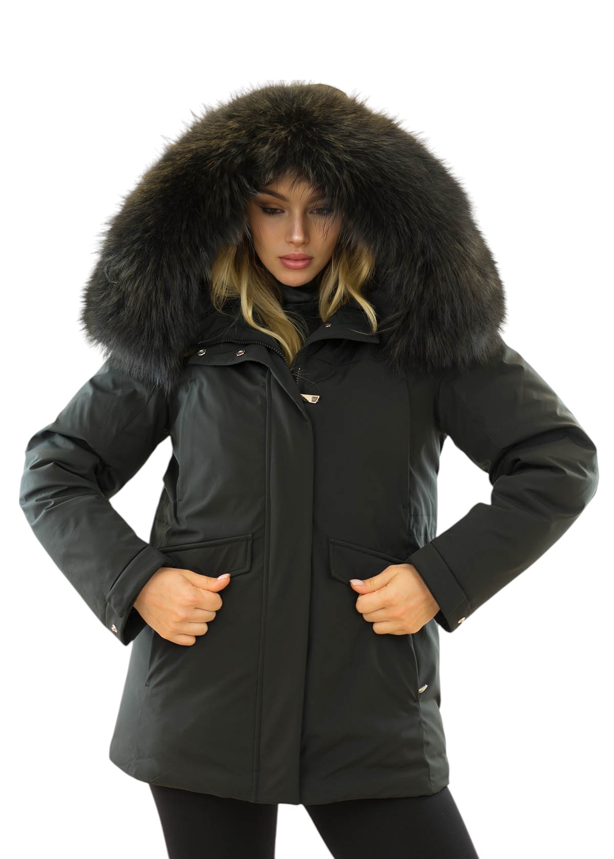 Echtfellparka Runa mit schwarzem Naturpelz