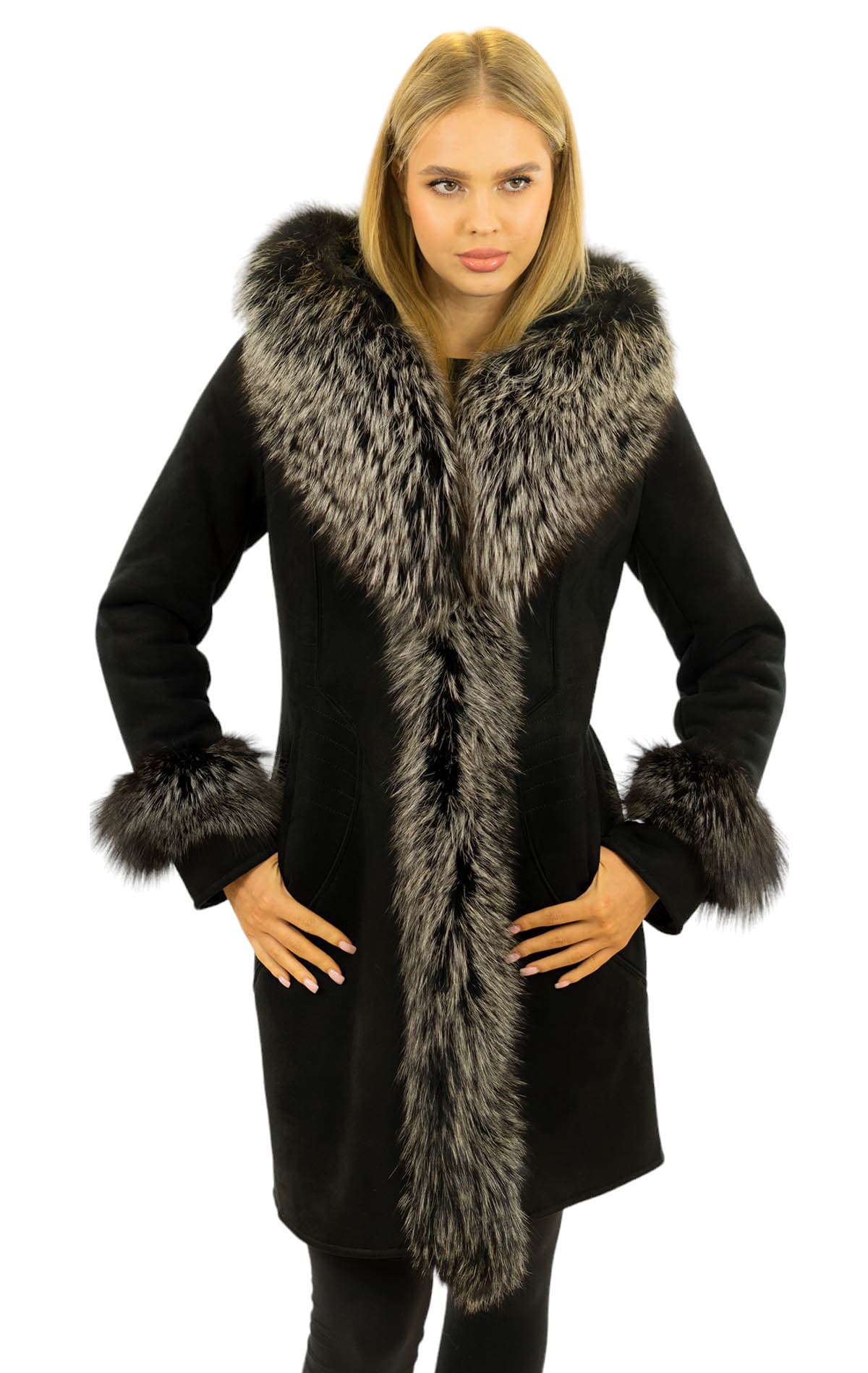 Winterparka mit Echtpelz Kragen
