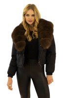 kurtze echtpelz daunenjacke mit fuchs pelzkragen echtfell  kurtze echtpelz daunenjacke mit fuchs pelzkragen echtfell