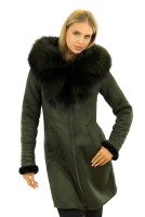Pelzmantel Njola mit Echtfell Kragen Pelzmantel Njola mit Echtfell Kragen