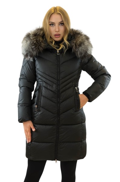Winterjacke für Damen mit abnehmbarem Echtpelz